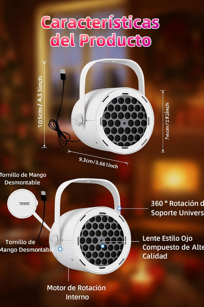 Proyector Reflector De Figuras De Navidad Giratorias.