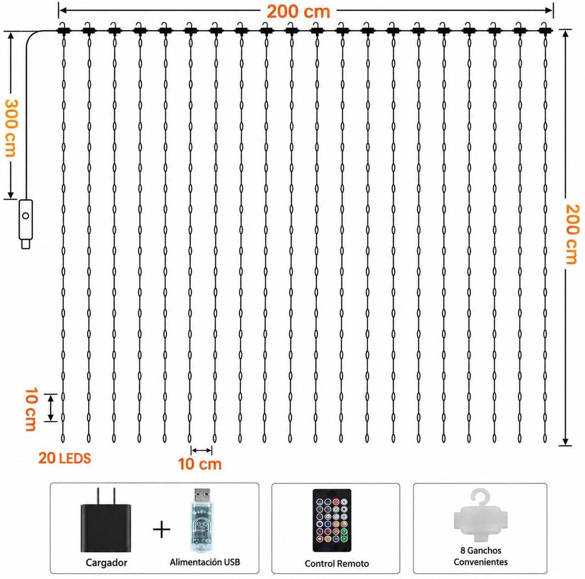 Malla De Navidad Inteligente Control  App Forma Figuras