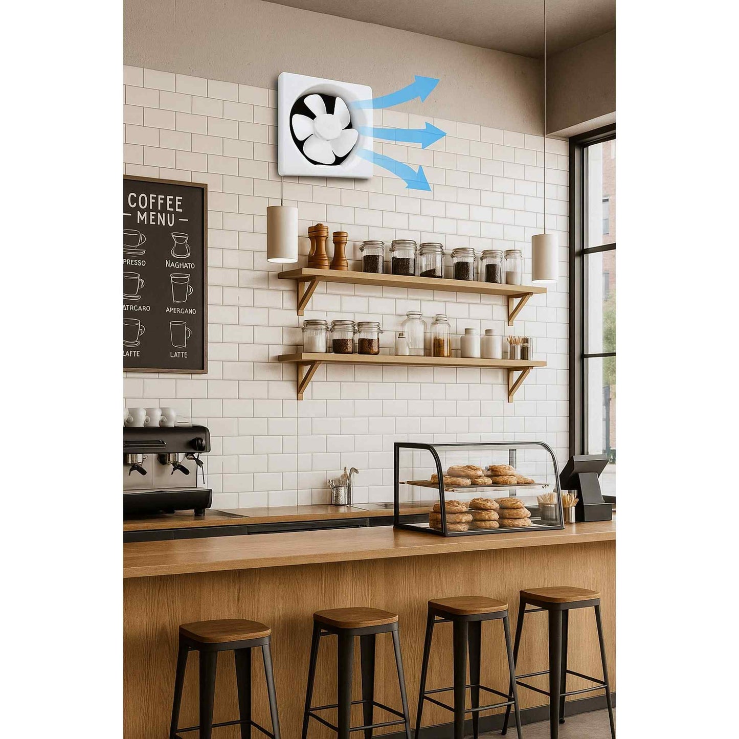 Extractor De Aire Industrial Para Baño, Cocina. 10 Pulgadas Blanco