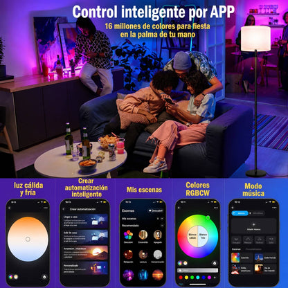 Lámpara De Piso Pie Inteligente Moderna Con Bombillo