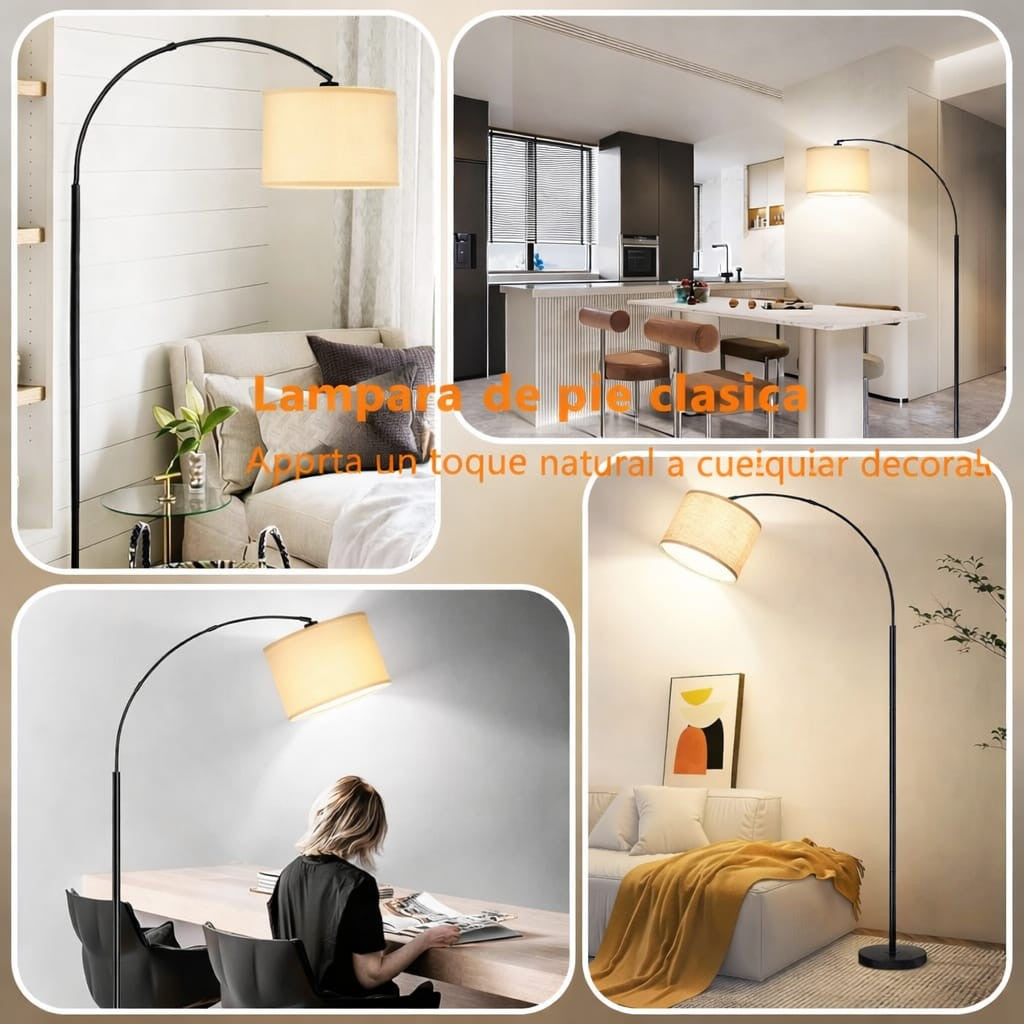 Lampara De Piso Cuello De Cisne Tipo Arco Moderna