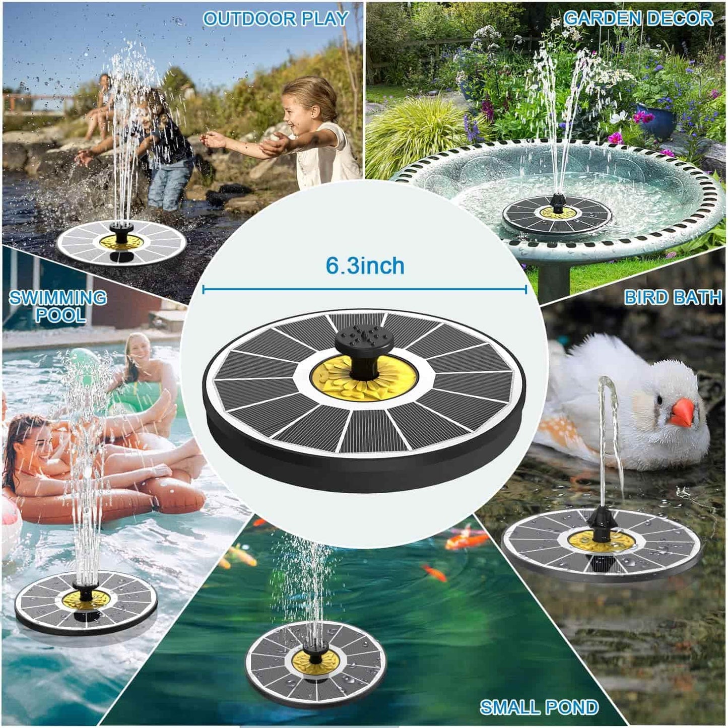 Fuente De Agua Decorativa Solar.
