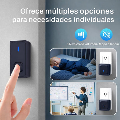 Timbre Inalambrico Impermeable Autónomo. No Requiere Pila.