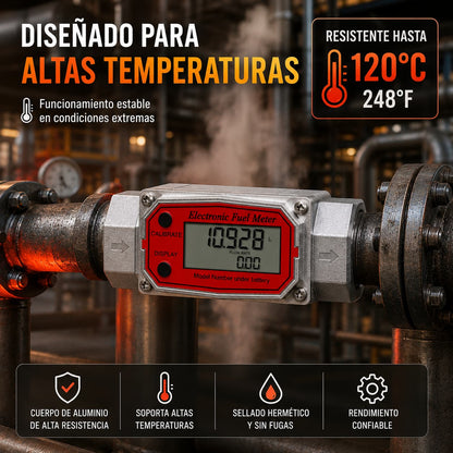 Caudalímetro Medidor Flujo 1.5'' Combustible Líquidos Químicos Anti Interferencia