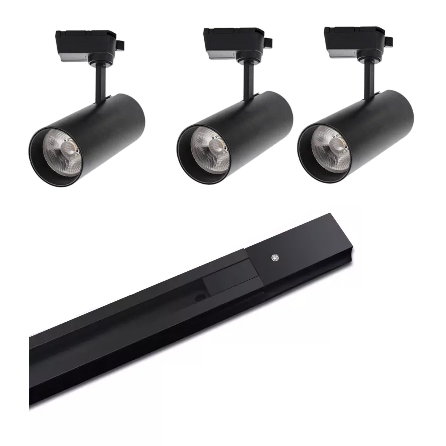 Lámparas Tipo Spot Con Riel De 1m X 3 Unid De 10w.