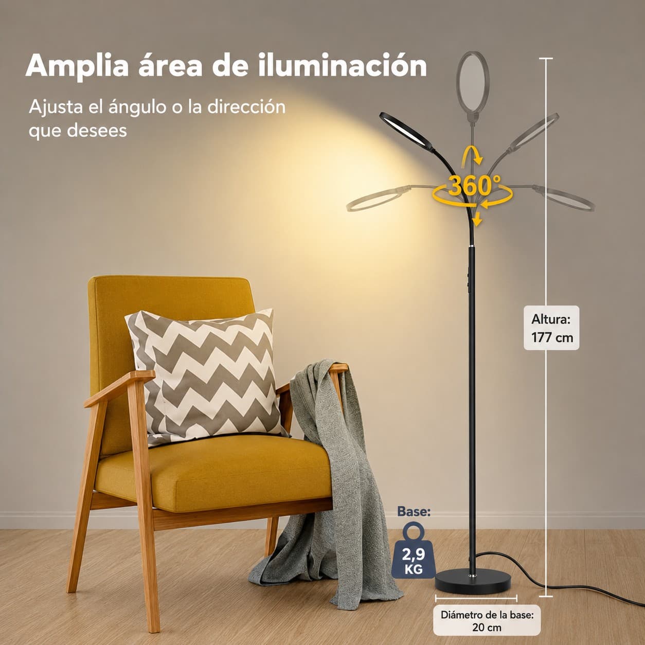 Lampara De Piso Moderna Decorativa Para Salas . Exito Corp.