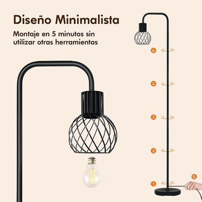 Lámpara De Piso Para Sala Vintage Altura Ajustable