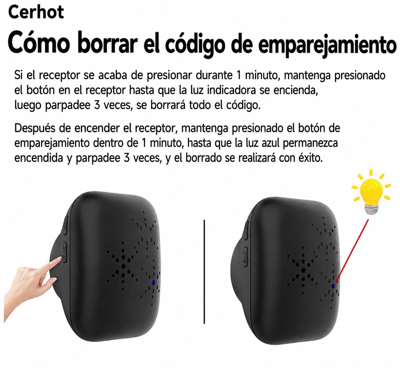 Timbre Inalámbrico Doble Autónomo. No Requiere Pila. Exito C