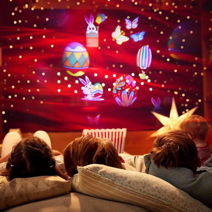 Proyector Reflector Figuras De Navidad Giratorias Multicolor