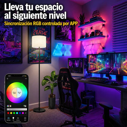 Lámpara De Piso Pie Inteligente Moderna Con Bombillo