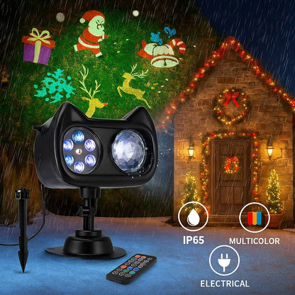 Proyector Reflector Figuras De Navidad Giratorias Multicolor