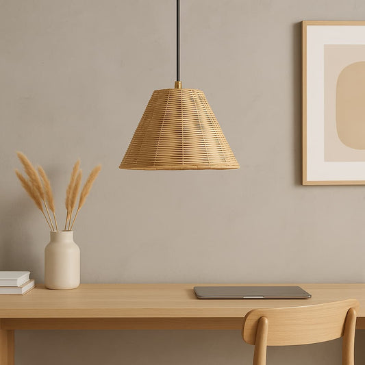 Lámpara De Ratán Colgante Decorativa Modelo Iglu