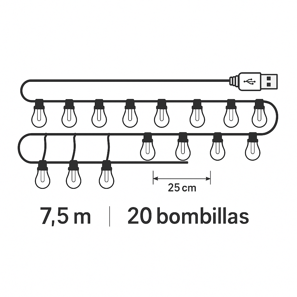 Guirnalda Extensión Luces Navidad De Colores App Y Control Rgb