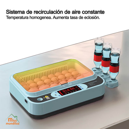 Incubadora 24 Huevos Volteo Automatico Y Panel De Control Humedad