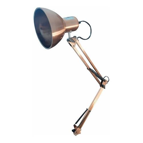 Lampara De Mesa Escritorio Brazo Flexible Tipo Prensa Cobre