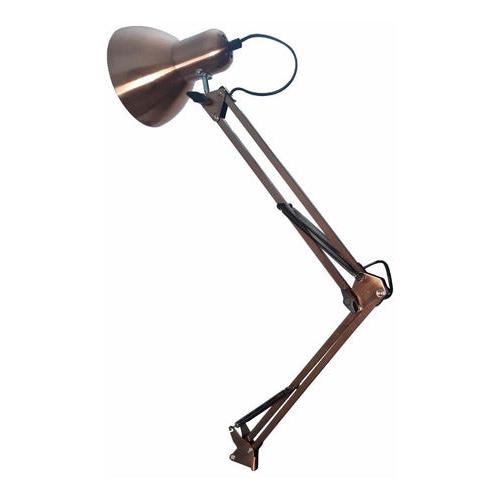 Lampara De Mesa Escritorio Brazo Flexible Tipo Prensa Cobre