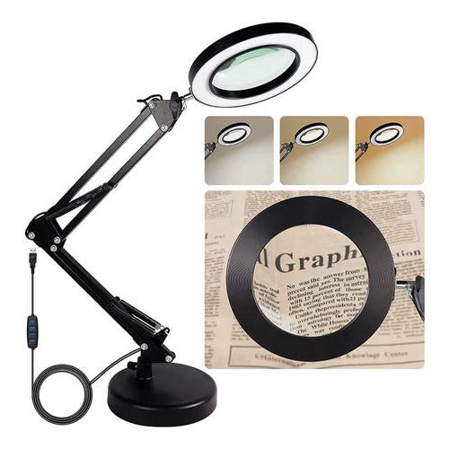 Lampara Lupa De Escritorio Brazo Flexible Fija.