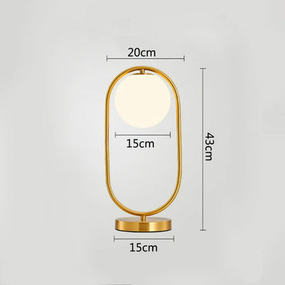 Lámpara De Mesa Moderna Nórdica Modelo Moon Dorada