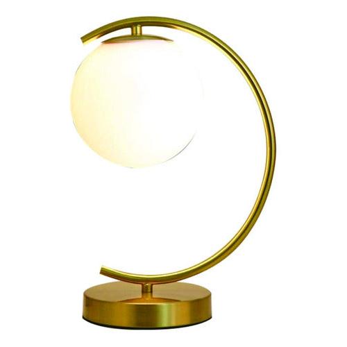 Lámpara De Mesa Nórdica Media Luna Dorada