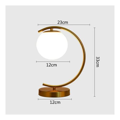 Lámpara De Mesa Nórdica Media Luna Dorada