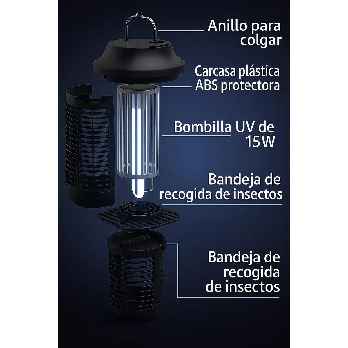 Lámpara Mata Zancudos Mosquitos Moscas Insectos Luz Uv 4200v