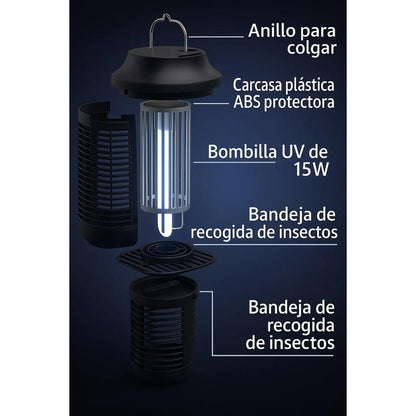 Lámpara Mata Zancudos Mosquitos Moscas Insectos Luz Uv 4200v
