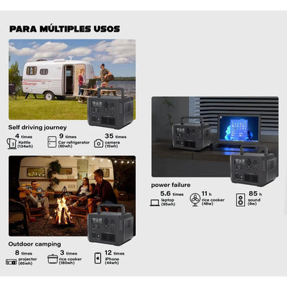 Estacion De Energia Planta Electrica 600w/ 1200w Pico /537wh