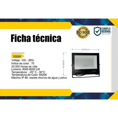 Reflector Led 100w Tipo Tableta