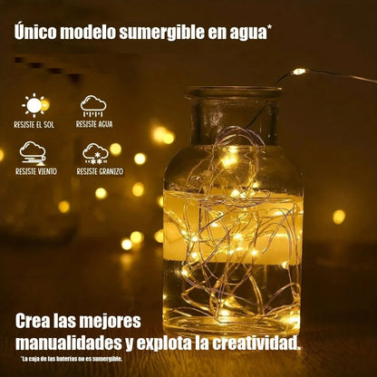 Extensión De Luces Micro Led Alambre 1m. Paquete De 6 Unid.