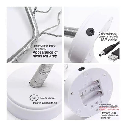 Árbol De Navidad  Para Mesa Con Luces Led