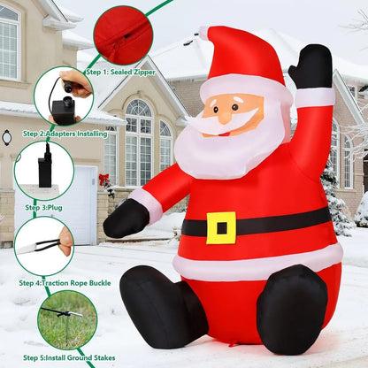 Inflable De Navidad Muñeco Papa Noel Santa Claus De Piso