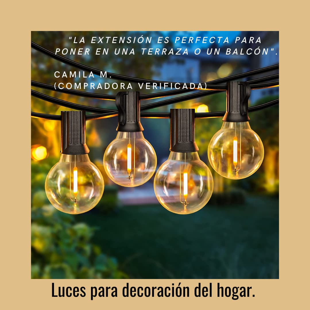 Extension Bombillos Vintage Led Exteriores Con Conector