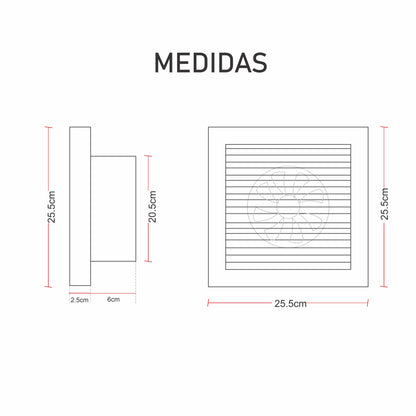Extractor De Aire Y Olores Para Baño Y Cocina 8 Pulgadas