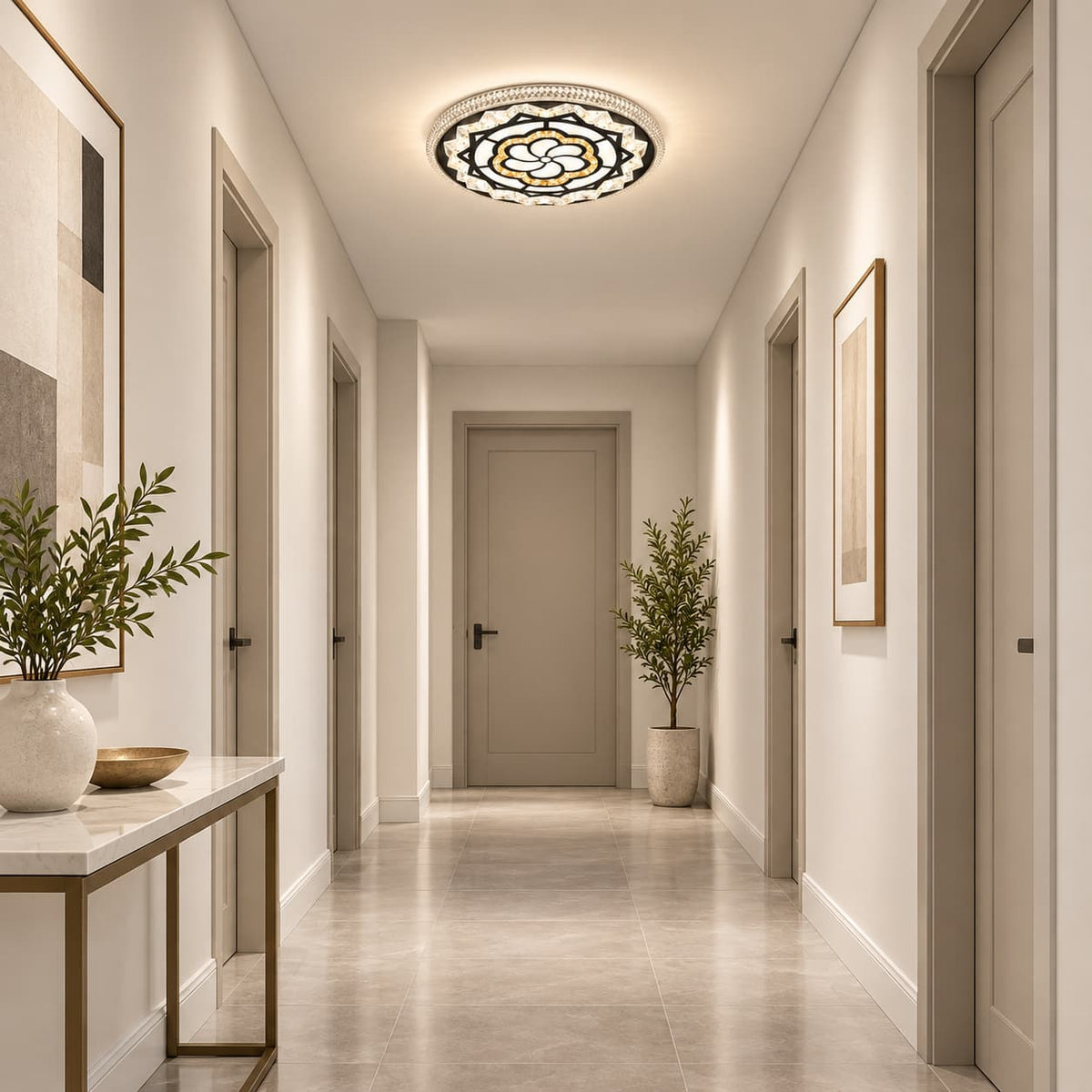Lámpara Led De Techo Cristal 30cm 3 Tonos De Luz