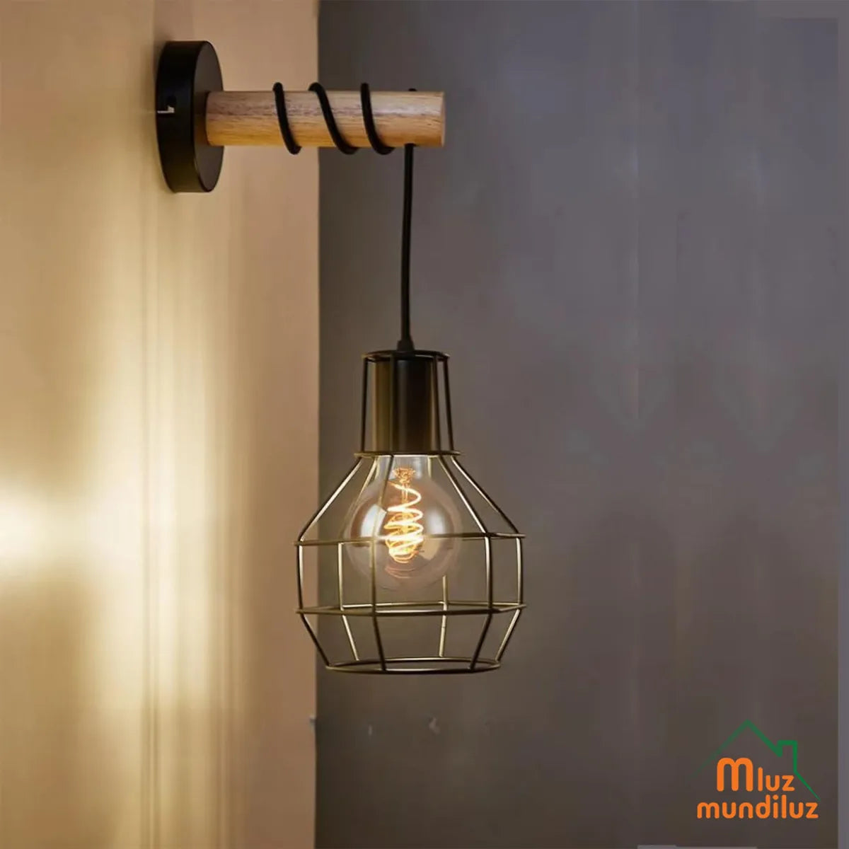 Lampara De Pared Aplique Vintage Modelo Cage