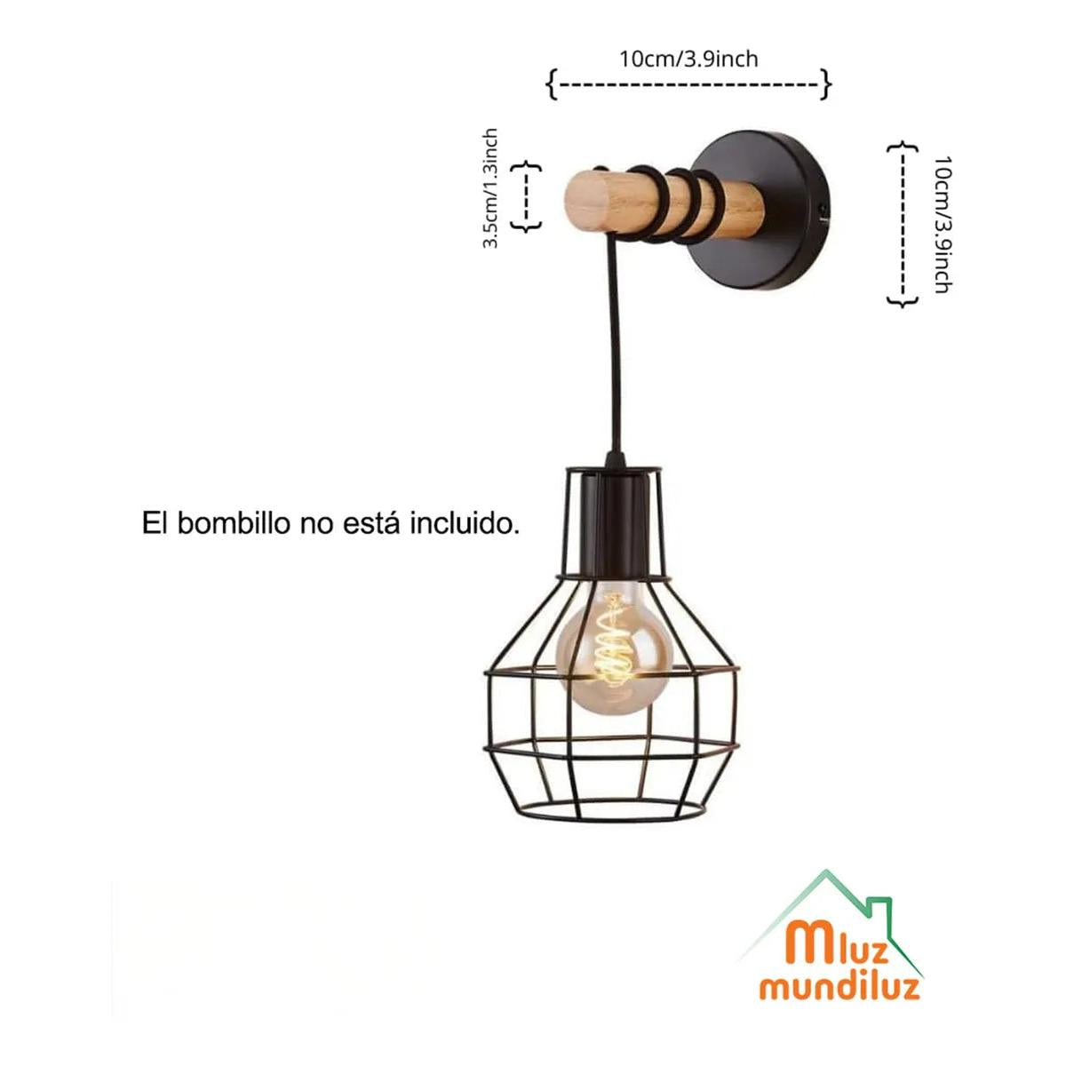 Lampara De Pared Aplique Vintage Modelo Cage
