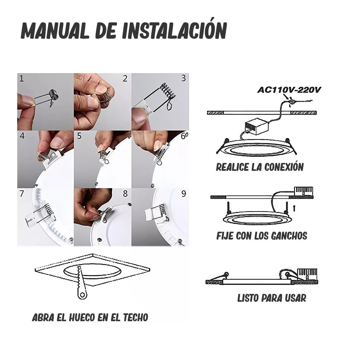 Panel Led 18w De Incrustar Luz Blanca X 5 Unidades