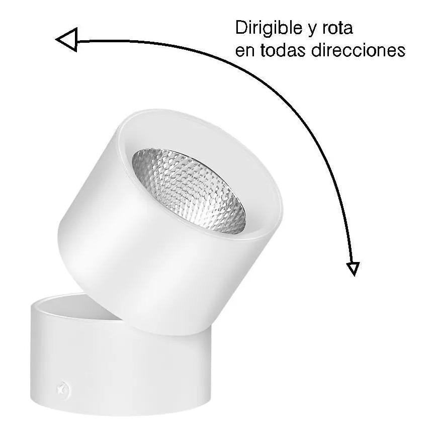 Lampara De Techo Tipo Bala Led Spot Dirigible Blanco