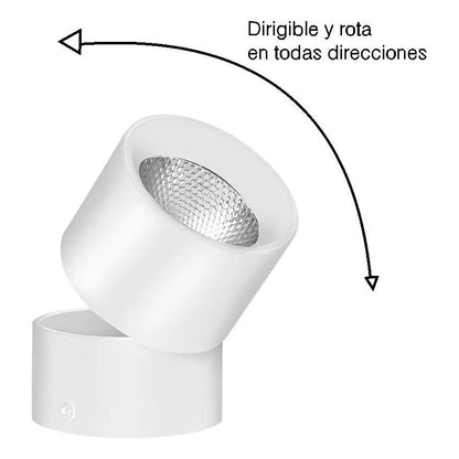 Lampara De Techo Tipo Bala Led Spot Dirigible Blanco