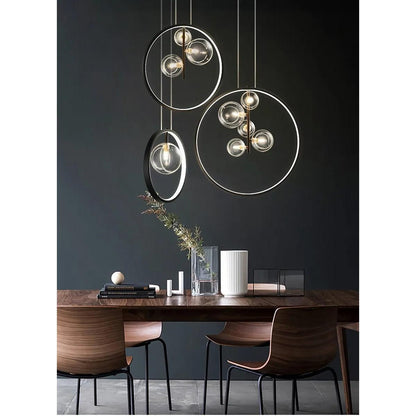 Lampara Decorativa De Techo Colgante Tipo Aro  Burble Alb