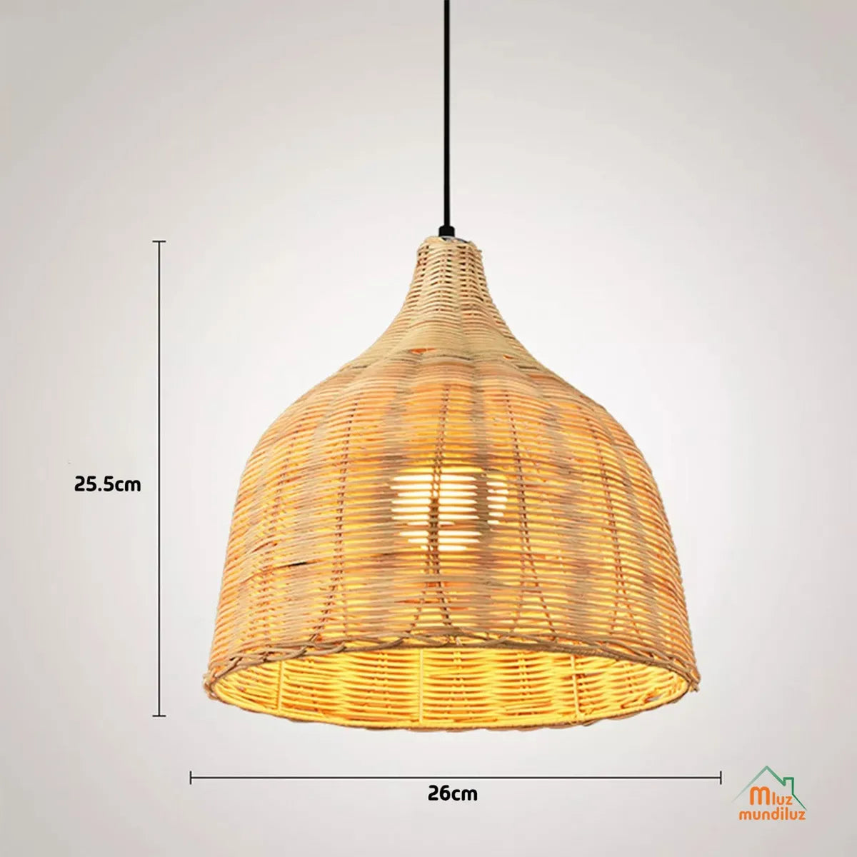 Lámpara De Ratán Colgante Decorativa Modelo Roma 3