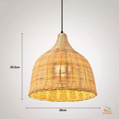 Lámpara De Ratán Colgante Decorativa Modelo Roma 3