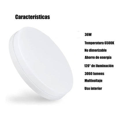 Lampara Plafón Aplique De Pared O Techo Tipo Panel 36w