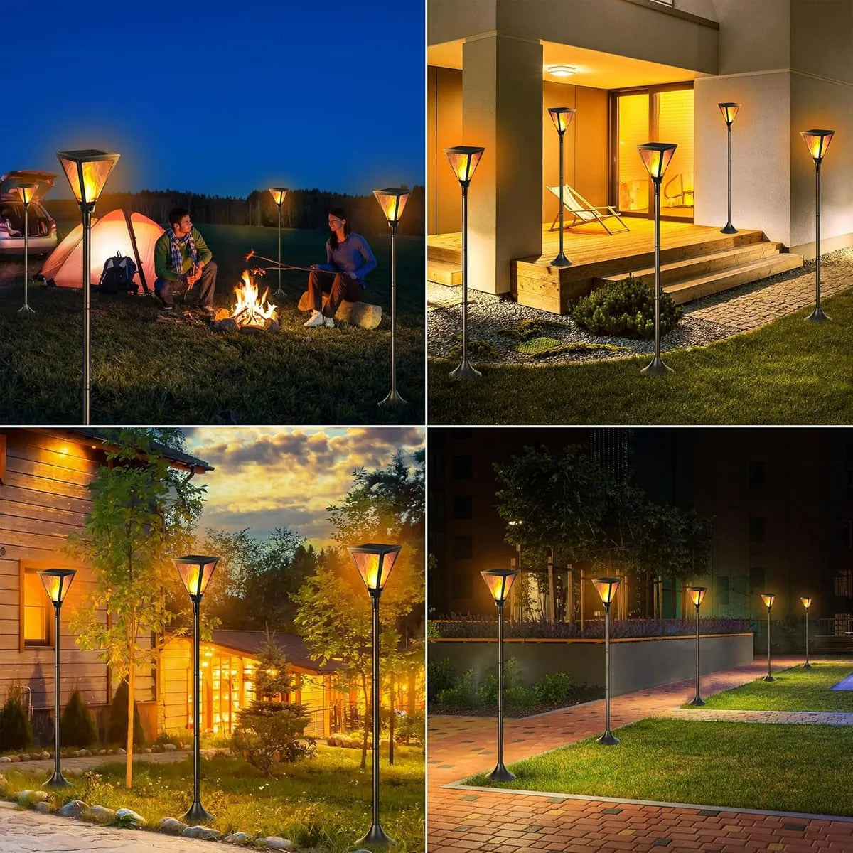 Poste Solar Para Jardin. Acero Inoxidable. Pack X 2 Unidades