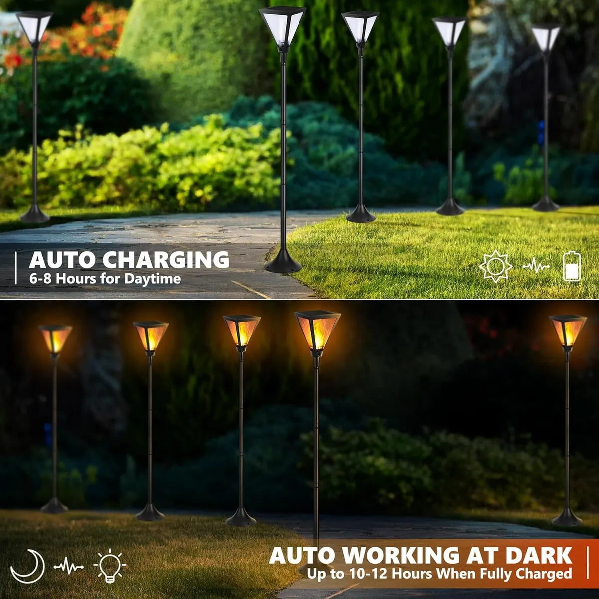 Poste Solar Para Jardin. Acero Inoxidable. Pack X 2 Unidades