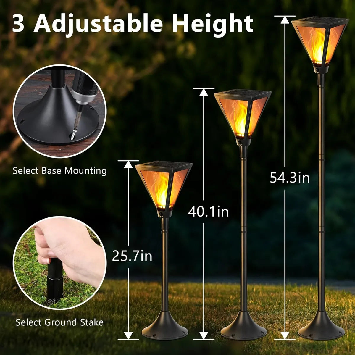 Poste Solar Para Jardin. Acero Inoxidable. Pack X 2 Unidades