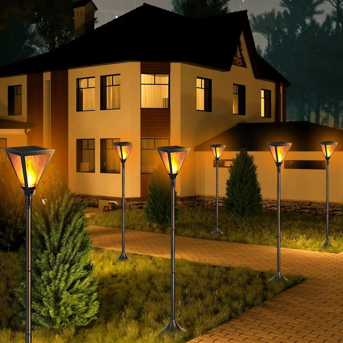 Poste Solar Para Jardin. Acero Inoxidable. Pack X 2 Unidades