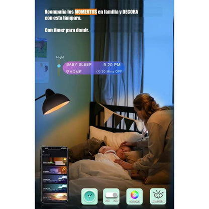 Lámpara De Piso Pie Moderna Con Bombillo Inteligente