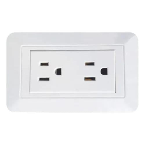 Toma Doble Para Pared Blanca Certificada