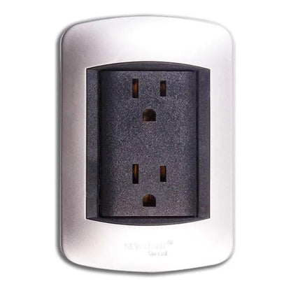 Toma Doble Para Pared Silver Black Plara De Lujo Certificada